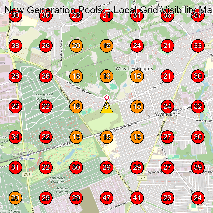 New Generation Pools GeoGrid visibility map for Pool Cleaning Service in Lindenhurst